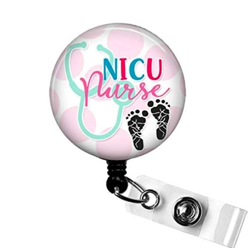 NICU Name Badge Holder, ID holder, Retractable Badge Reel, Gift for Nurse, Gift